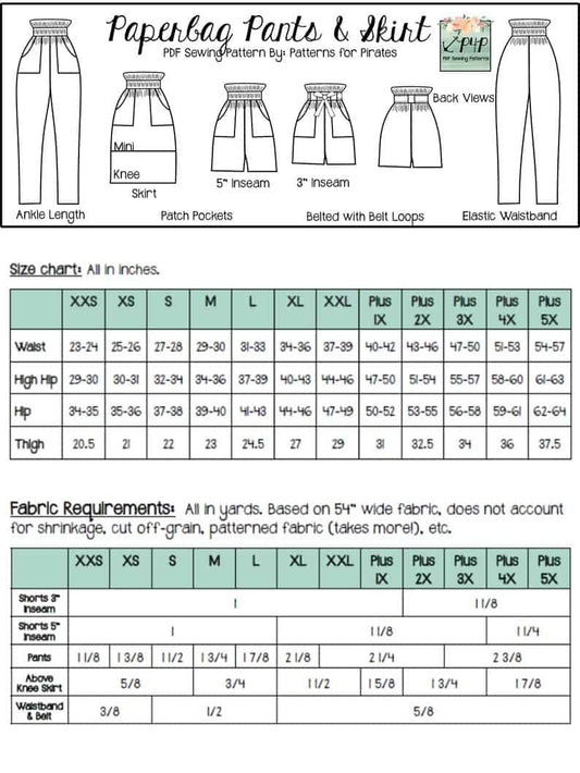 Paperbag Pants & Skirt- Bundle