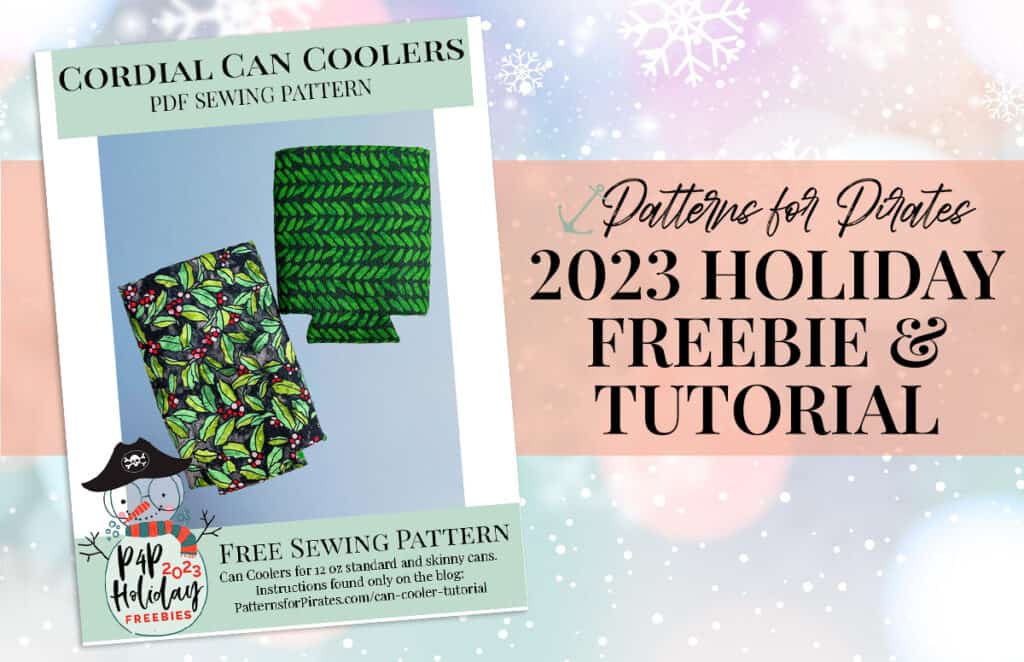 Free Cordial Can Cooler Sewing Tutorial — original Patterns for Pirates blog artwork