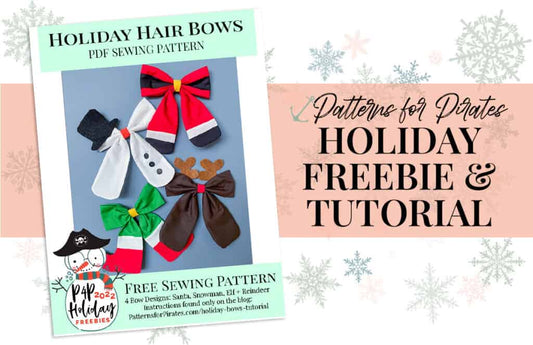 Holiday Hair Bows — original Patterns for Pirates blog artwork