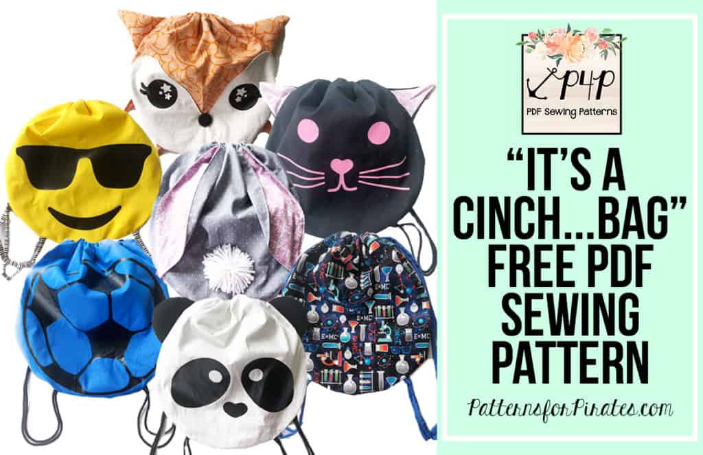 It’s a Cinch…Bag Free Sewing Pattern + Tutorial — original Patterns for Pirates blog artwork