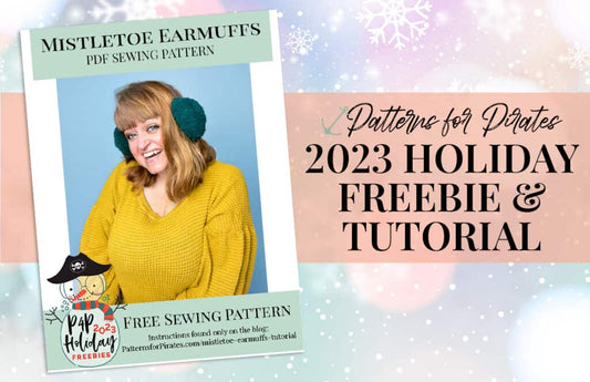 2023 Holiday Freebies :: Mistletoe Earmuffs — original Patterns for Pirates blog artwork