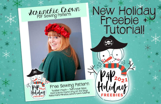 Scrunchie Crown — original Patterns for Pirates blog artwork