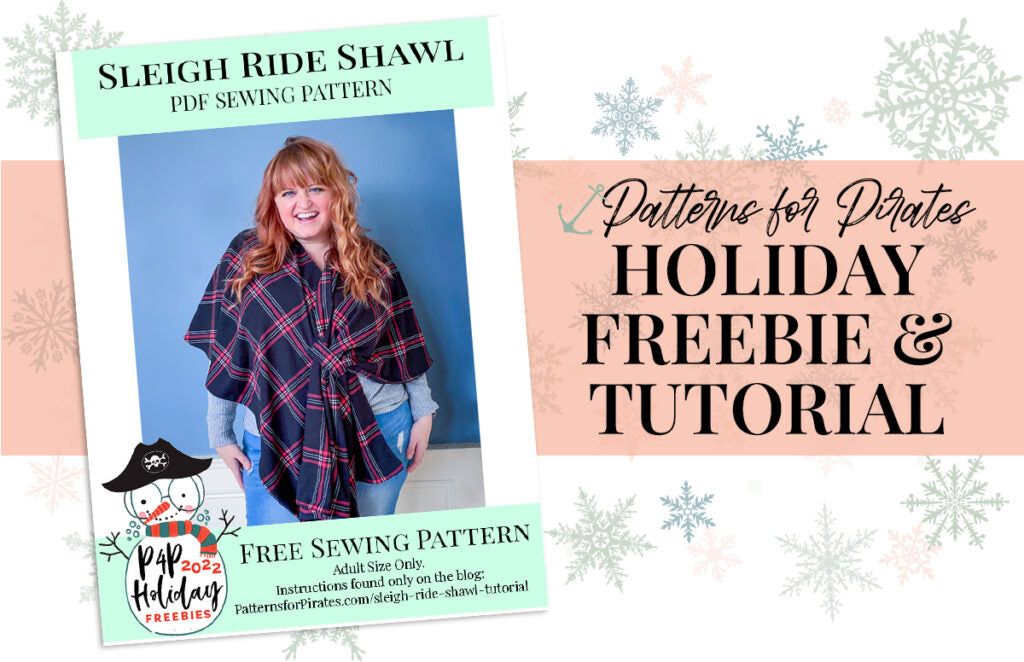 Sleigh Ride Shawl — original Patterns for Pirates blog artwork