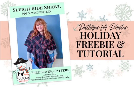 Sleigh Ride Shawl — original Patterns for Pirates blog artwork