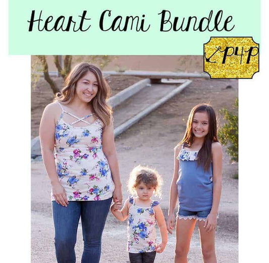 Cross My Heart + Heart Breaker Camis — original Patterns for Pirates blog artwork