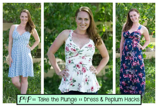 Take the Plunge Swimsuit: Dress & Peplum Hack — illustrated P4P sewing guide