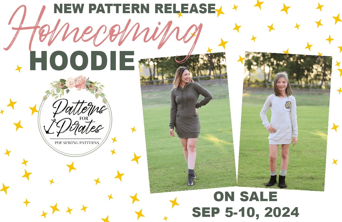 Homecoming Hoodie — original Patterns for Pirates blog artwork