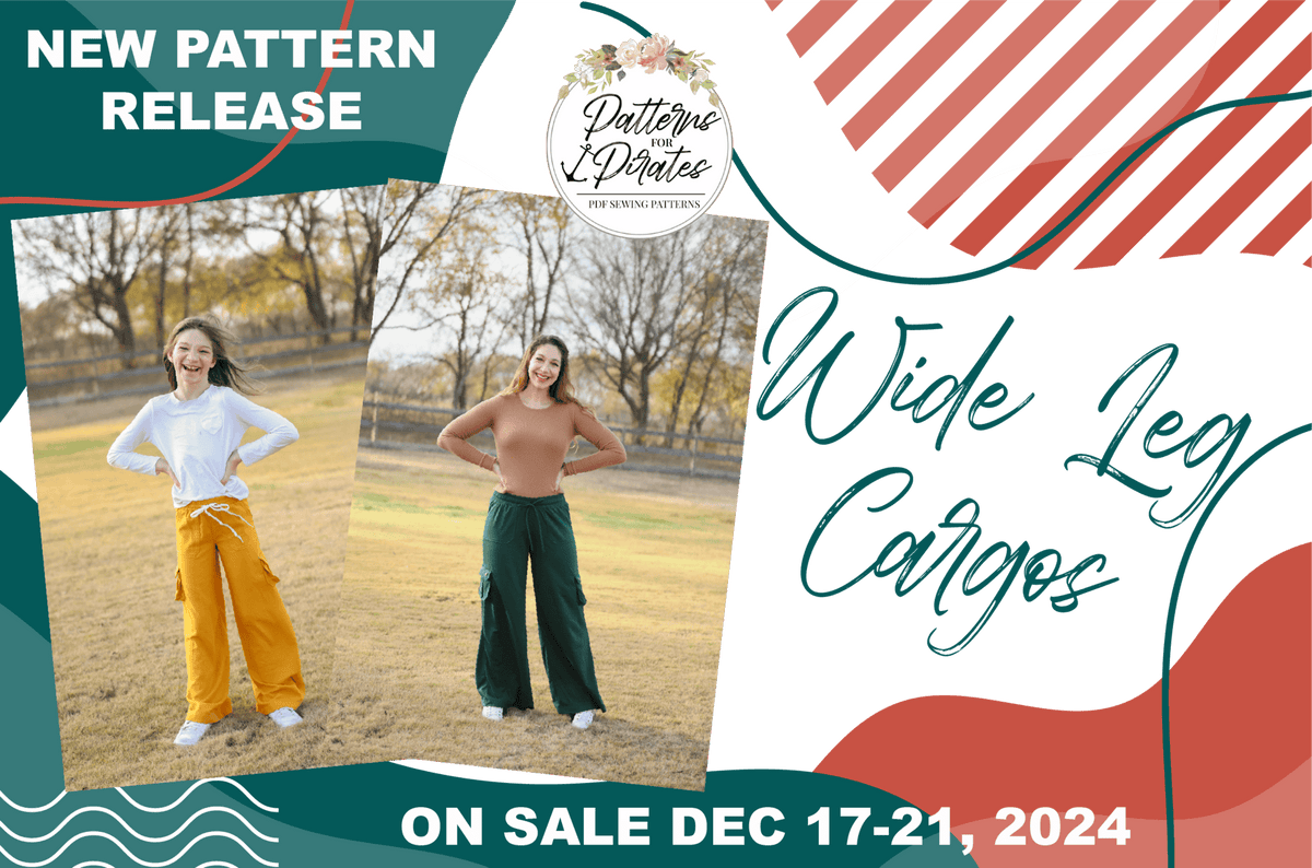 Wide Leg Cargos — original Patterns for Pirates blog artwork