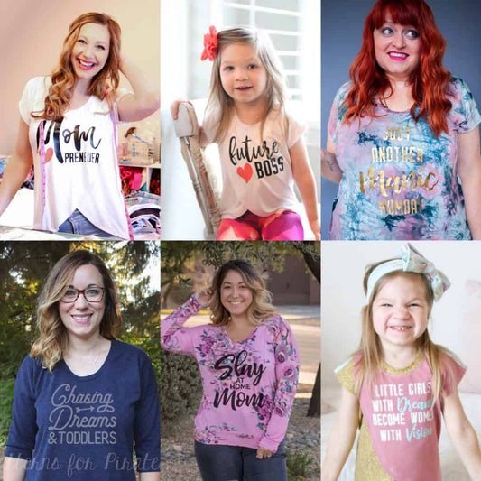 Free Mom and Girl Power Cut Files — illustrated P4P sewing guide