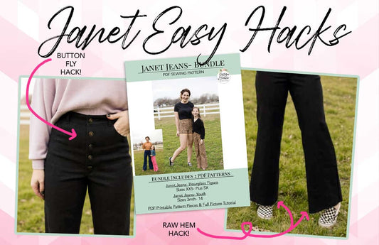 Janet Jeans Easy Hacks — illustrated P4P sewing guide