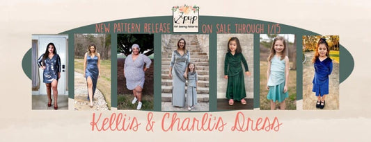 Kelli and Charli’s Dress — P4P pattern artwork showing sewn examples