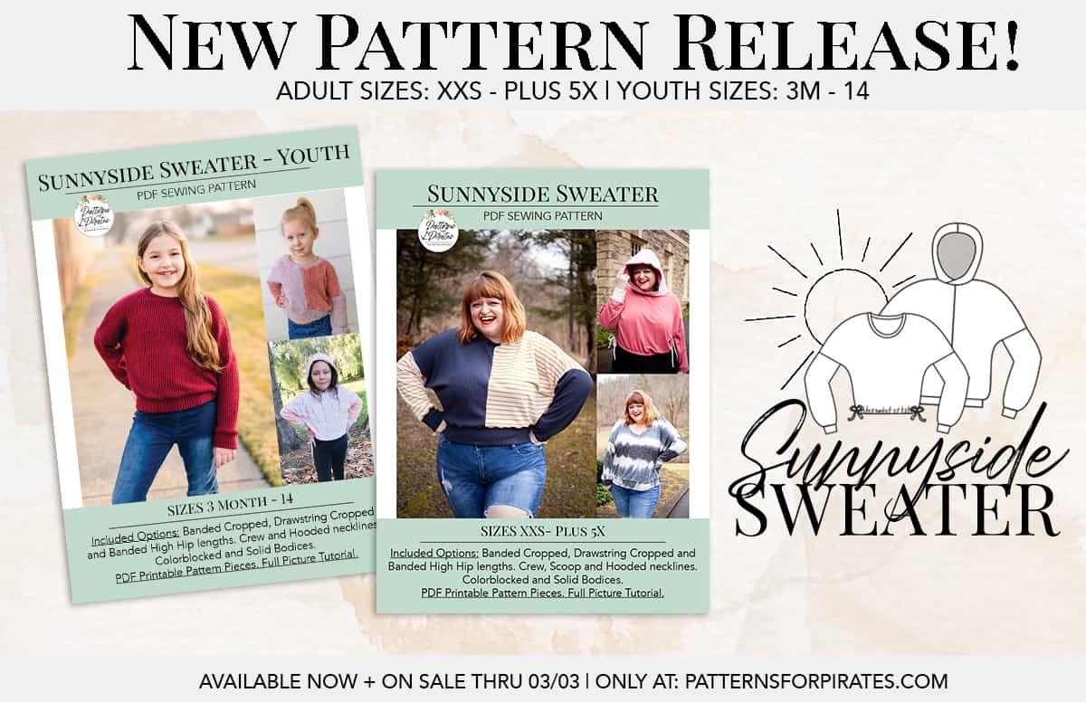 Sunnyside Sweater — original Patterns for Pirates blog artwork