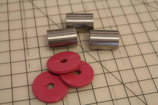 Pattern weights and washers on a cutting mat