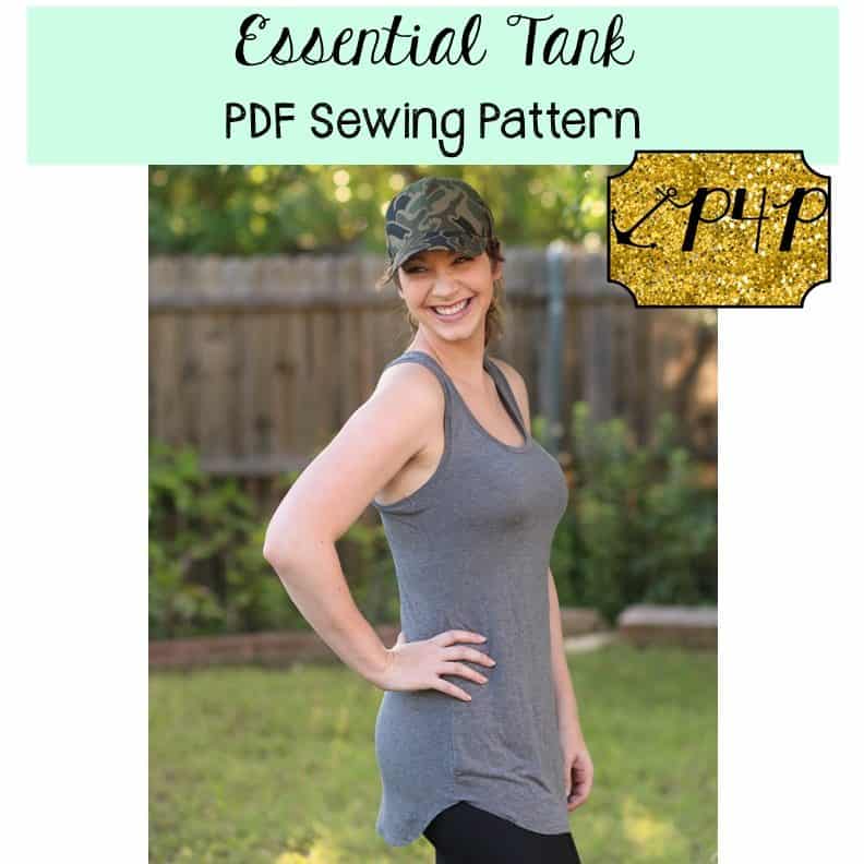 The Essential Tank — P4P pattern artwork showing sewn examples