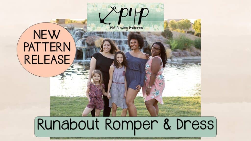 Runabout Romper + Dress — P4P pattern artwork showing sewn examples
