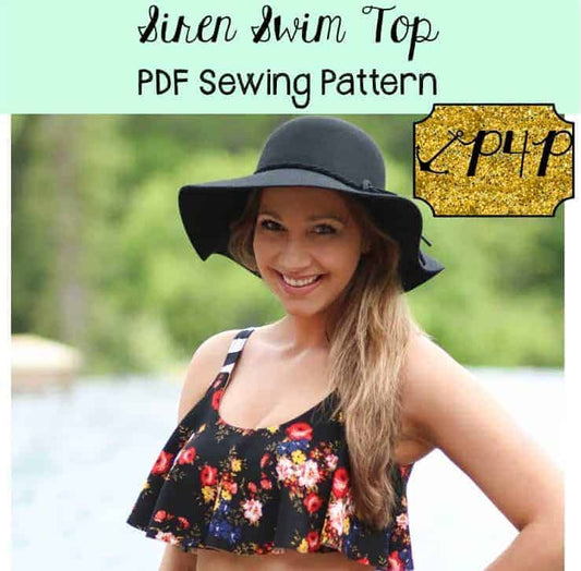Siren Swim Top — P4P pattern artwork showing sewn examples