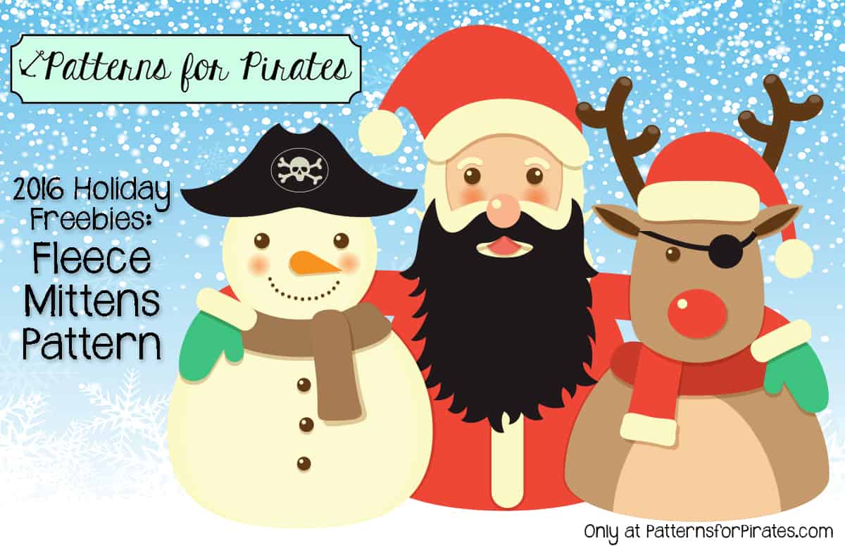 Fleece Mittens Pattern — original Patterns for Pirates blog artwork