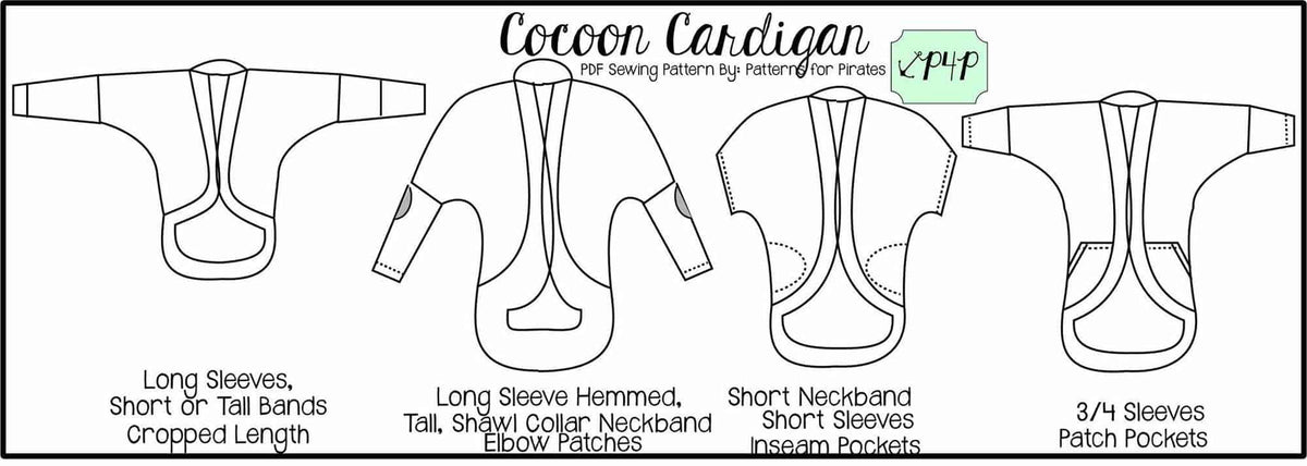 Cocoon Cardigan — original Patterns for Pirates blog artwork