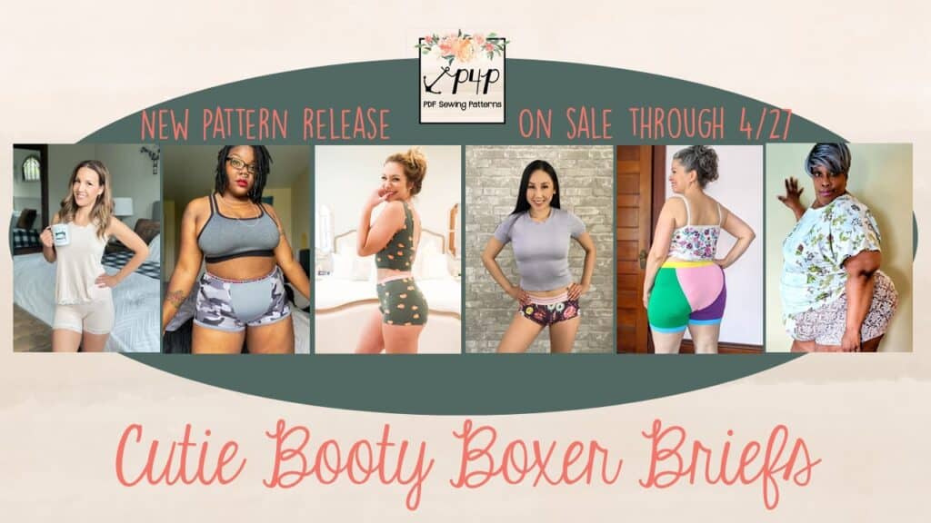 Cutie Booty Boxer Briefs — P4P pattern artwork showing sewn examples