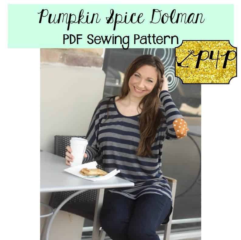 The Pumpkin Spice Dolman gets an Update — P4P pattern artwork showing sewn examples