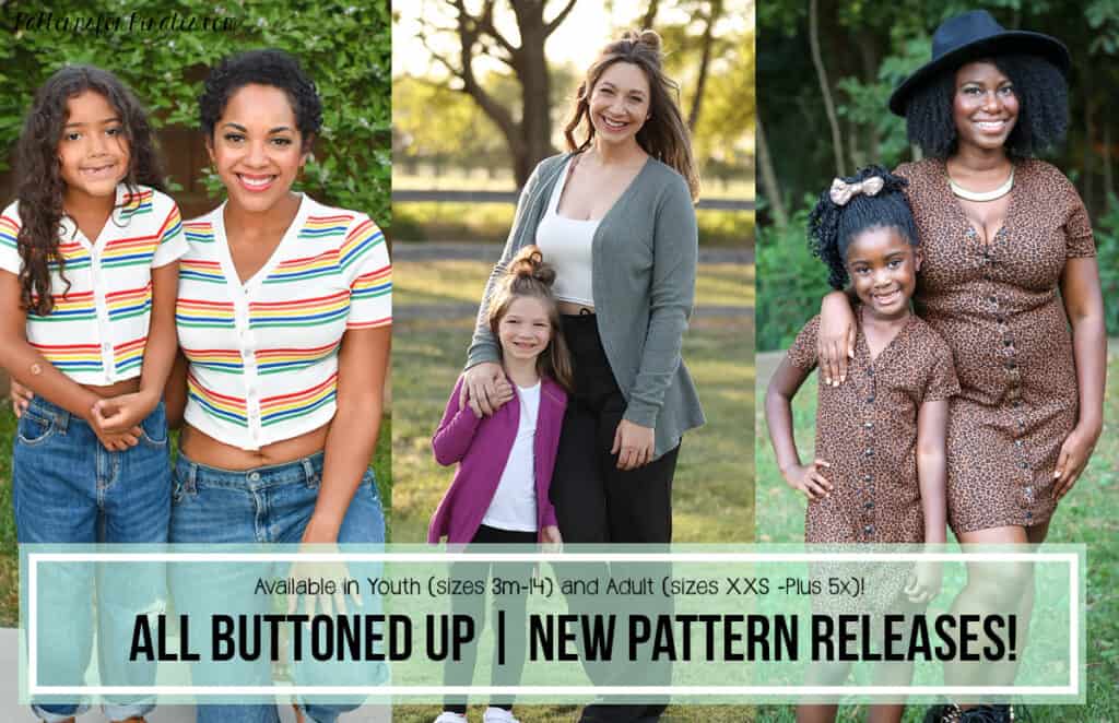 All Buttoned Up — P4P pattern artwork showing sewn examples