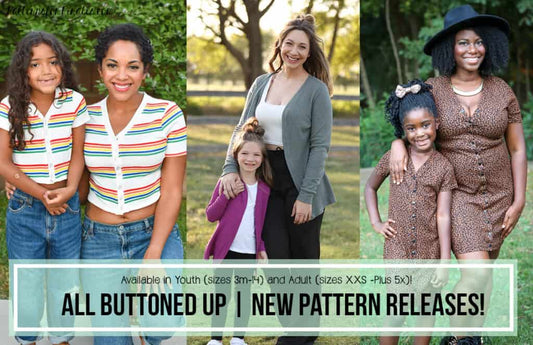All Buttoned Up — P4P pattern artwork showing sewn examples