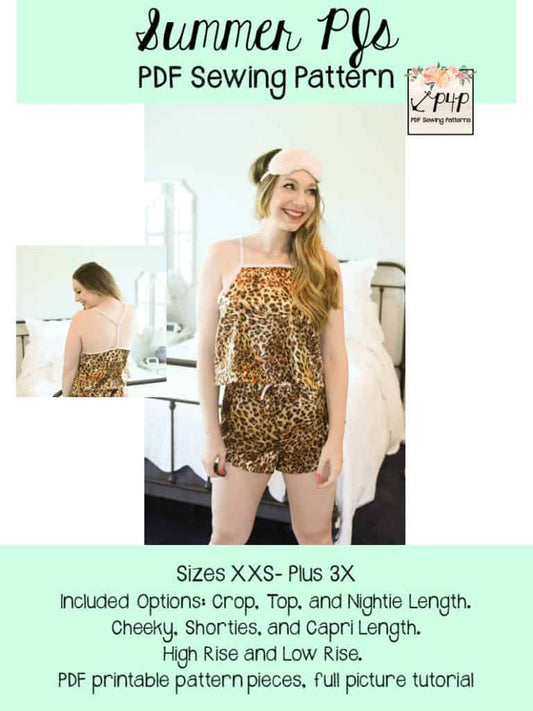 Summer PJs — P4P pattern artwork showing sewn examples