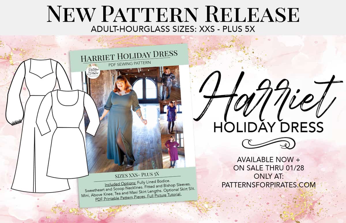 Harriet Holiday Dress — original Patterns for Pirates blog artwork