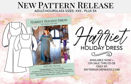 Harriet Holiday Dress — original Patterns for Pirates blog artwork