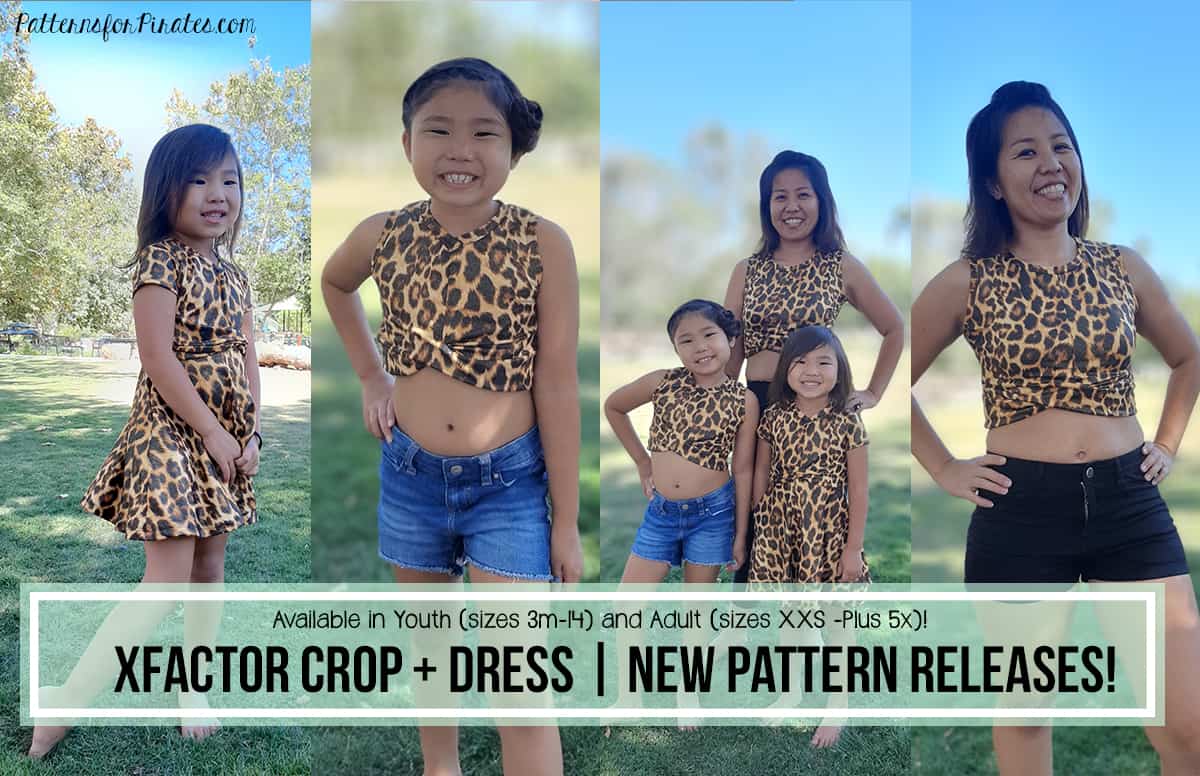XFactor Crop + Dress — P4P pattern artwork showing sewn examples