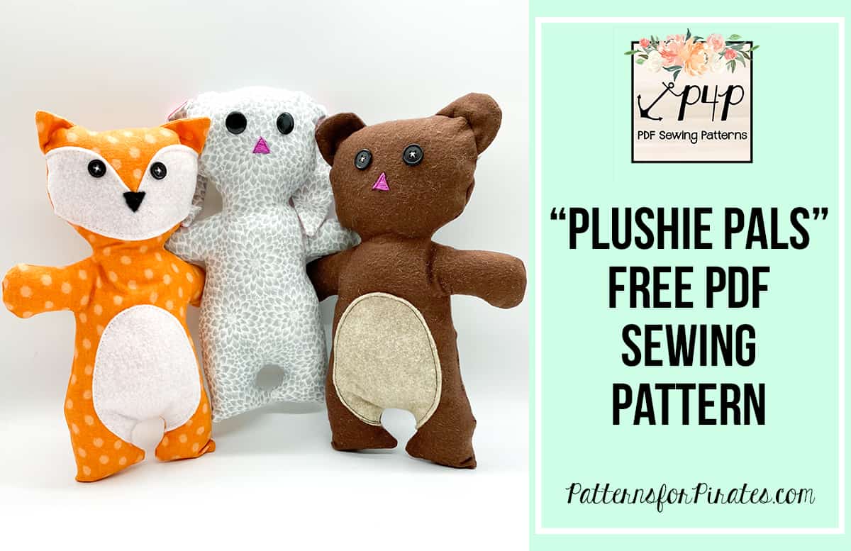 Plushie Pals — Free Sewing Pattern + Tutorial — original Patterns for Pirates blog artwork
