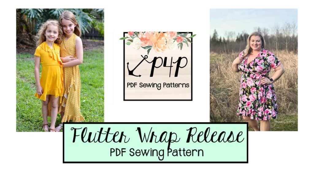 Flutter Wrap — P4P pattern artwork showing sewn examples
