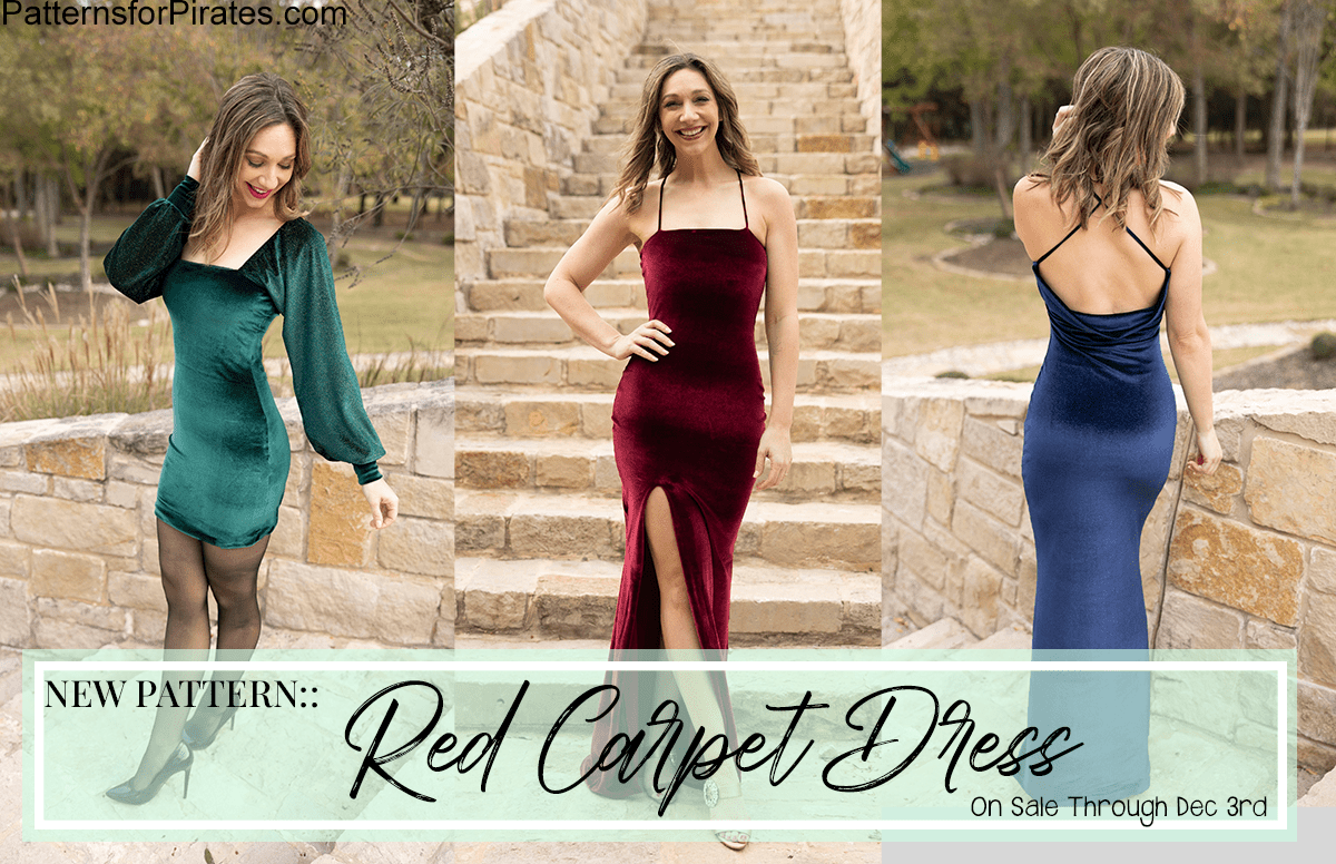 Red Carpet Dress — original Patterns for Pirates blog artwork