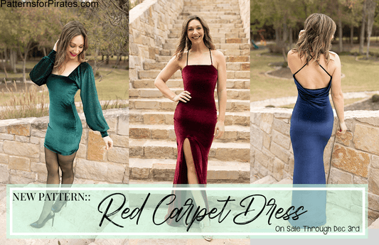 Red Carpet Dress — original Patterns for Pirates blog artwork