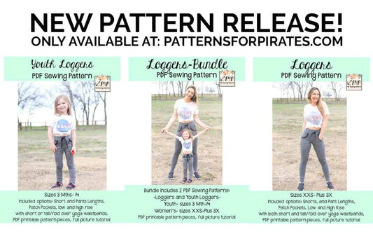 Loggers — P4P pattern artwork showing sewn examples