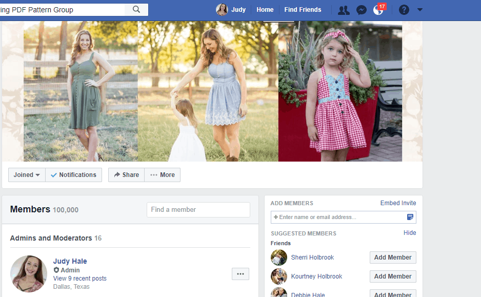 P4P Facebook sewing community at its 100,000-member milestone