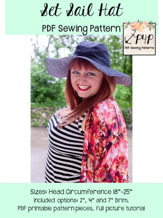 Set Sail Hat — New FreeBIE Pattern Release + Extras — P4P pattern artwork showing sewn examples