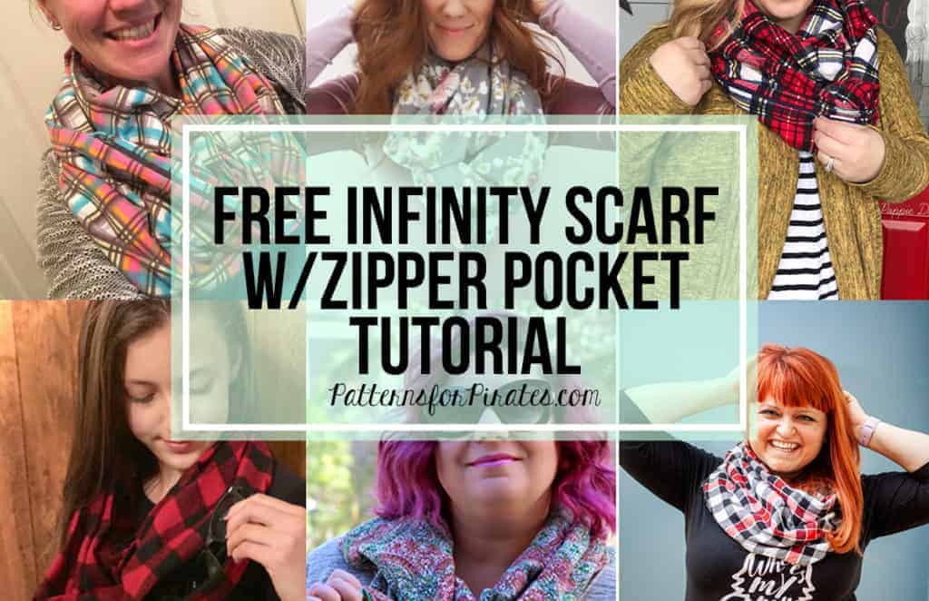 Infinity Scarf with Hidden Zipper Pocket — original Patterns for Pirates blog artwork