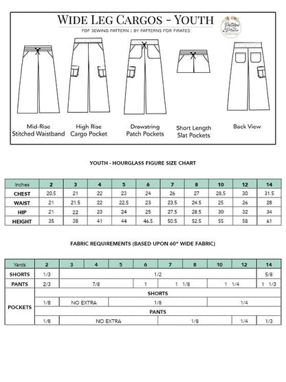 Wide Leg Cargos- Youth