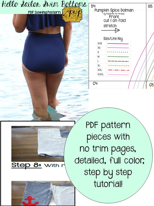 Hello Sailor Swim Bottoms