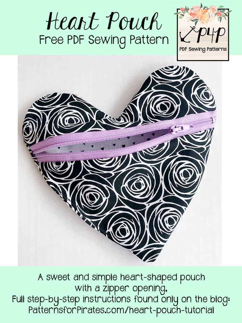 Free Heart Zipper Pouch