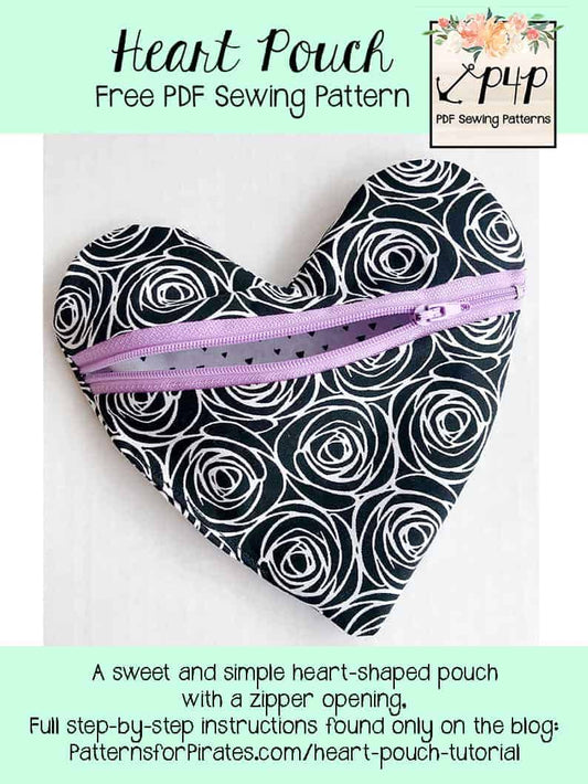 Free Heart Zipper Pouch