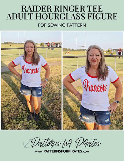Raider Ringer Tee - Hourglass Figure