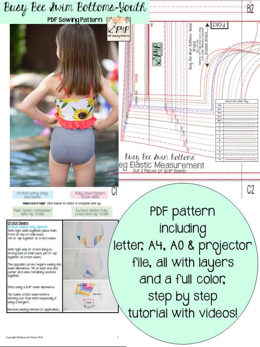 Busy Bee Swim Bottoms- Youth
