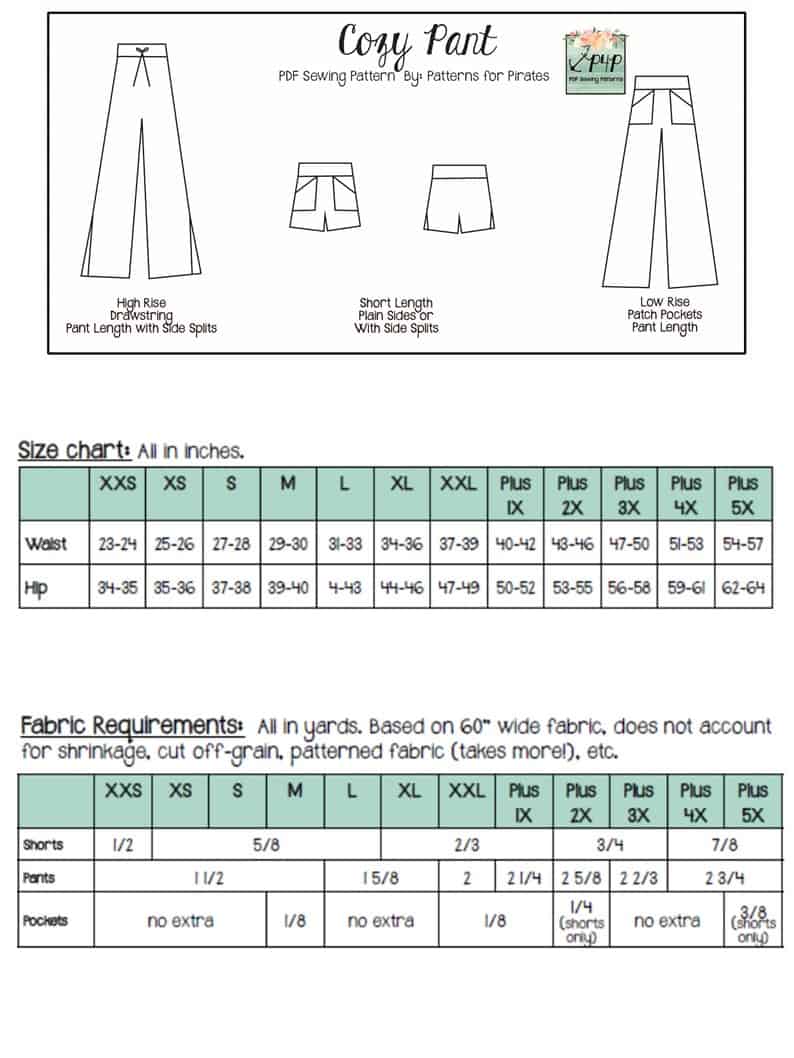 Cozy Pants- Bundle – Patterns for Pirates