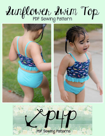 Sunflower Swim Top- Youth