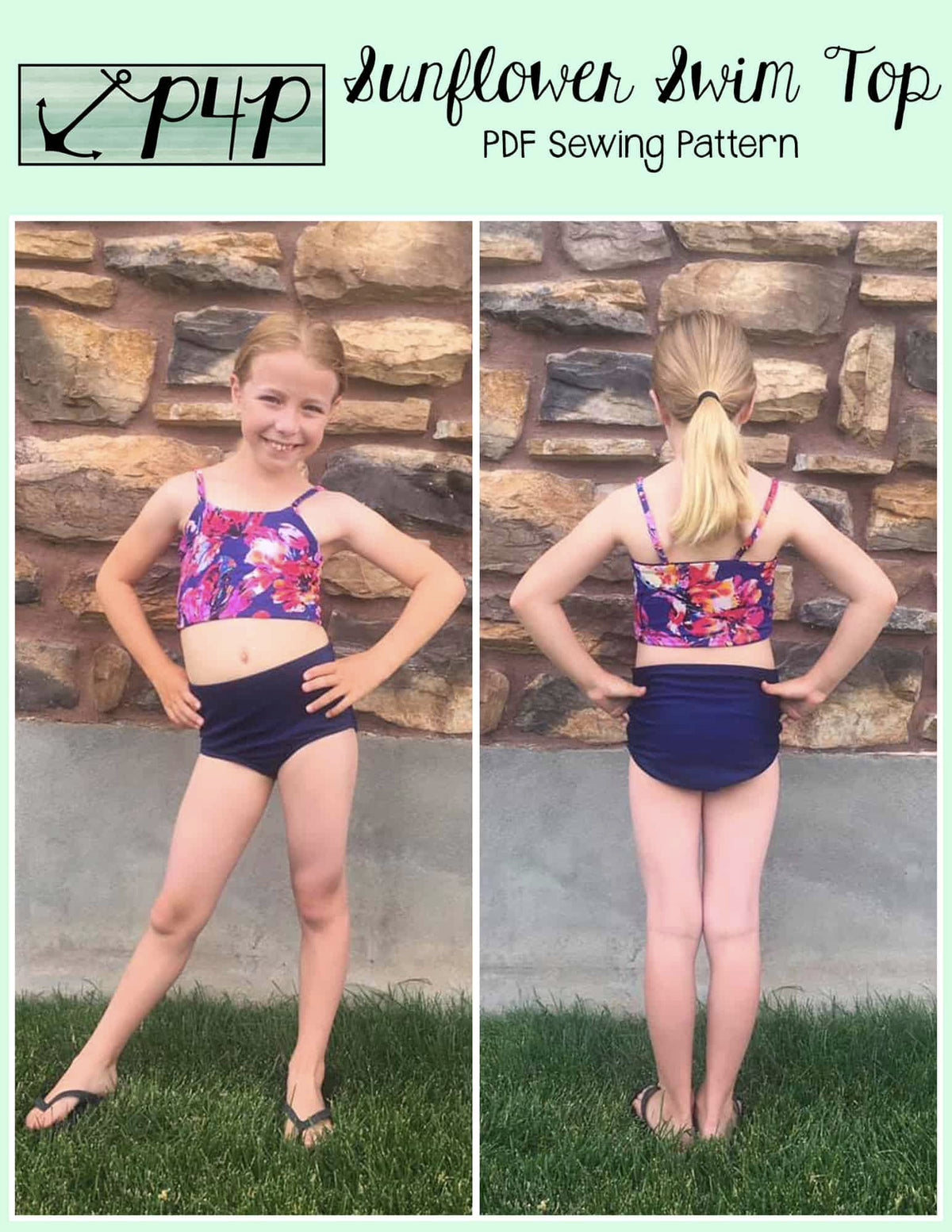 Sunflower Swim Top- Youth