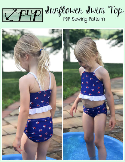 Sunflower Swim Top- Youth