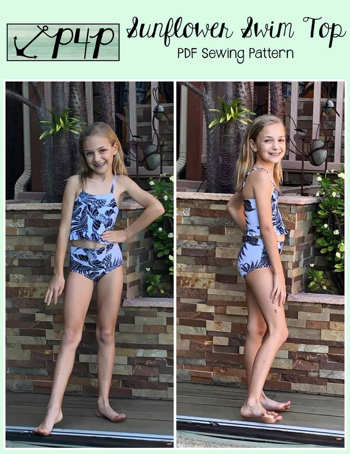 Sunflower Swim Top- Youth