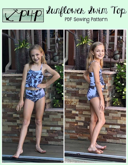 Sunflower Swim Top- Youth